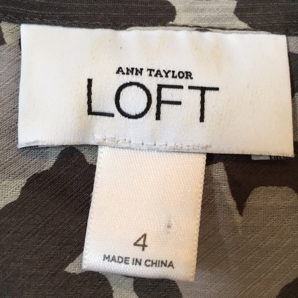 LOFT Ruffle Front Gray Top closet clean out!💕 - Picture 2 of 8